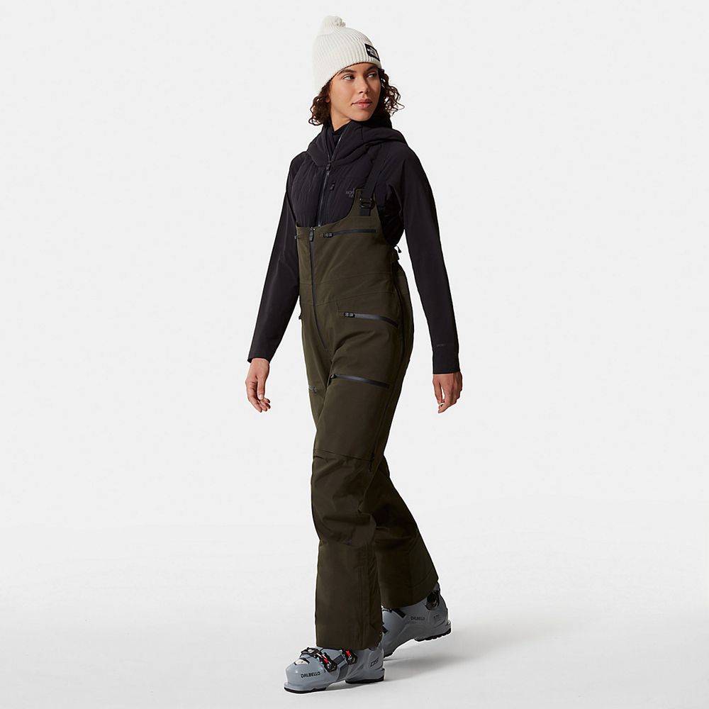 The North Face Pants Womens Australia - The North Face A-Cad Futurelight™ Bib Green Skiing And Snowb